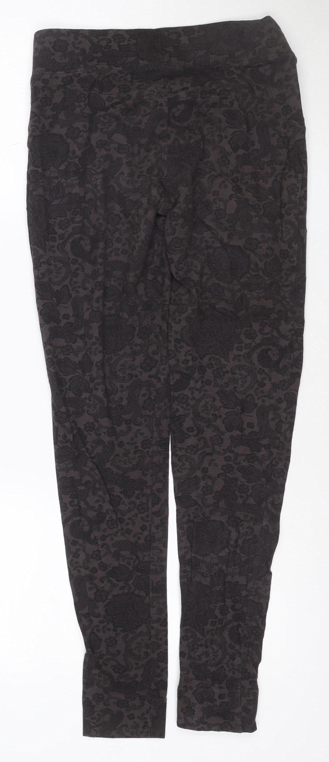 Marks and Spencer Women’s Black Floral Stretch Leggings Size 10 Long
