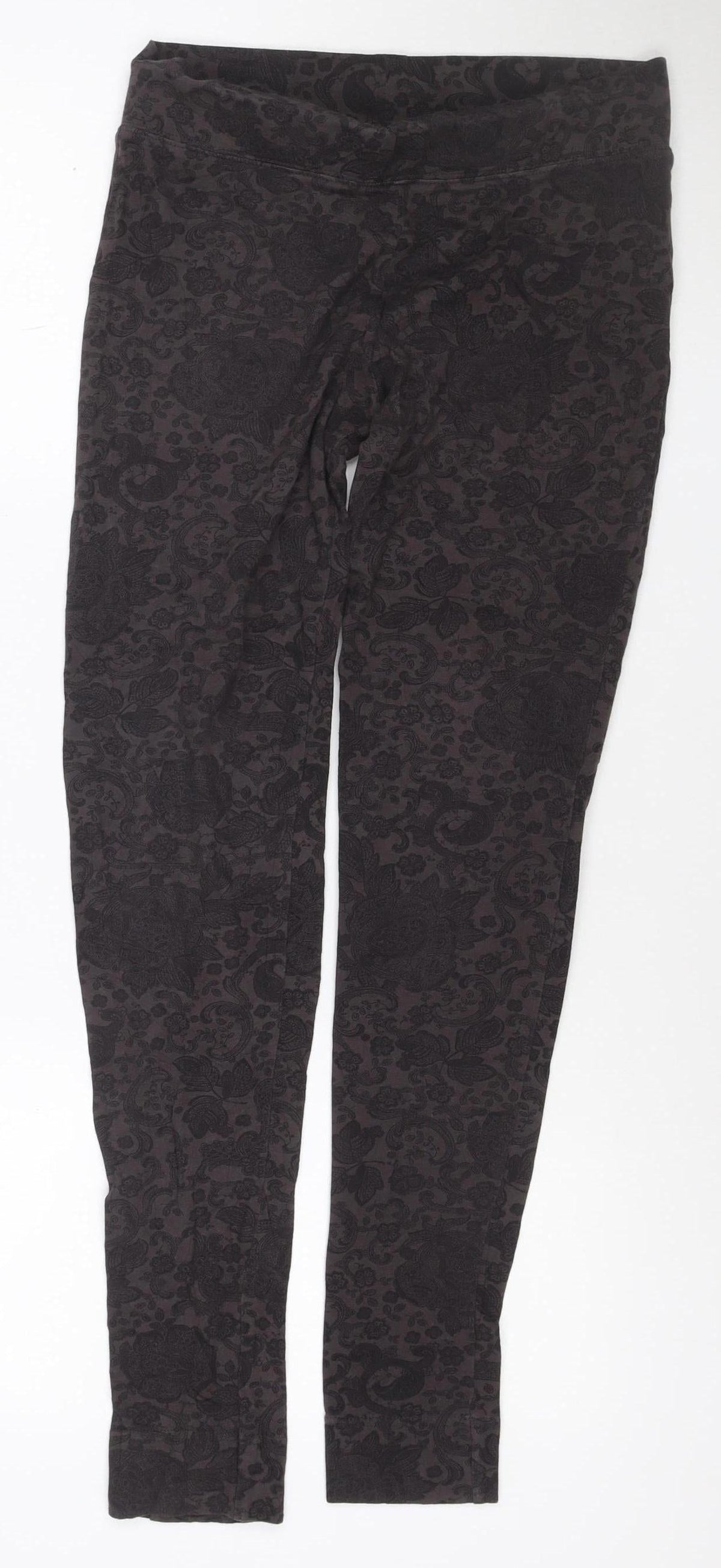 Marks & Spencer Women’s Black Floral Stretch Leggings Size 10 Long