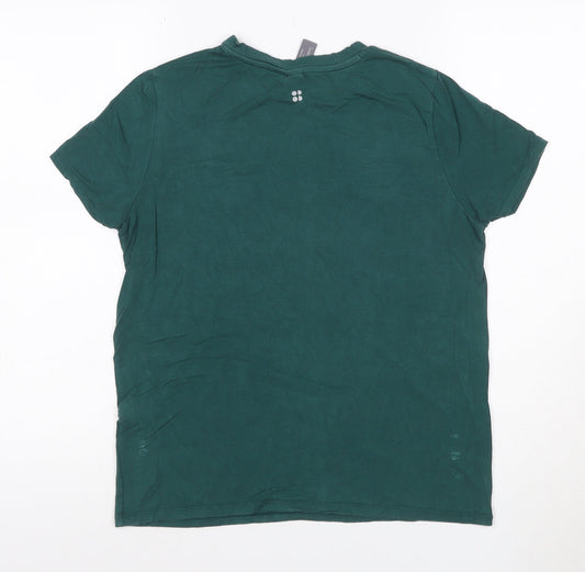 Sweaty Betty Womens Green Short Sleeve Basic T-Shirt Size S