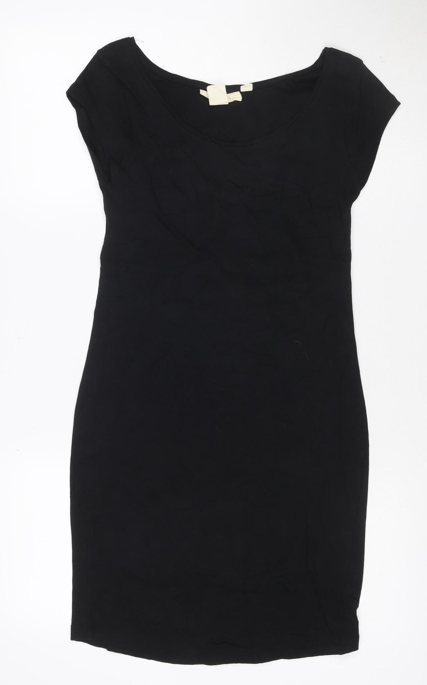 L.O.G.G. Women's Black M Bodycon Jersey Short Sleeve Knee Dress
