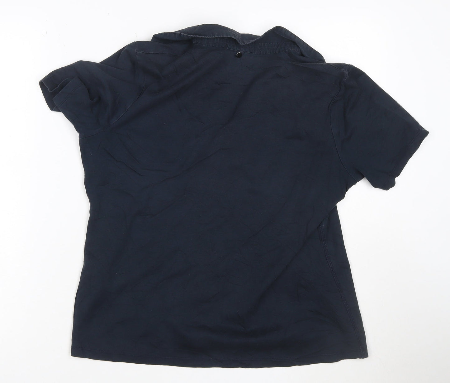Gerry Weber Women Blue Size 12 Cotton Collared Polo Shirt