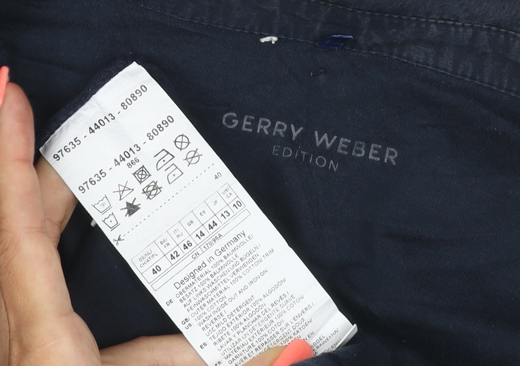 Gerry Weber Women Blue Size 12 Cotton Collared Polo Shirt