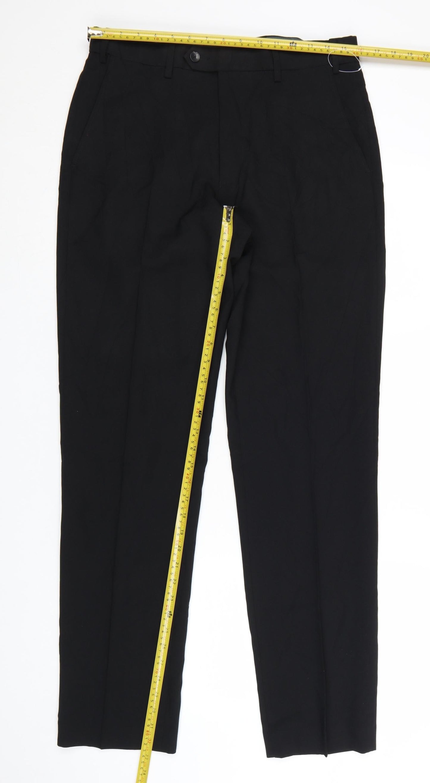 Marks and Spencer Men's Black Regular Fit Dress Trousers 32W 33L