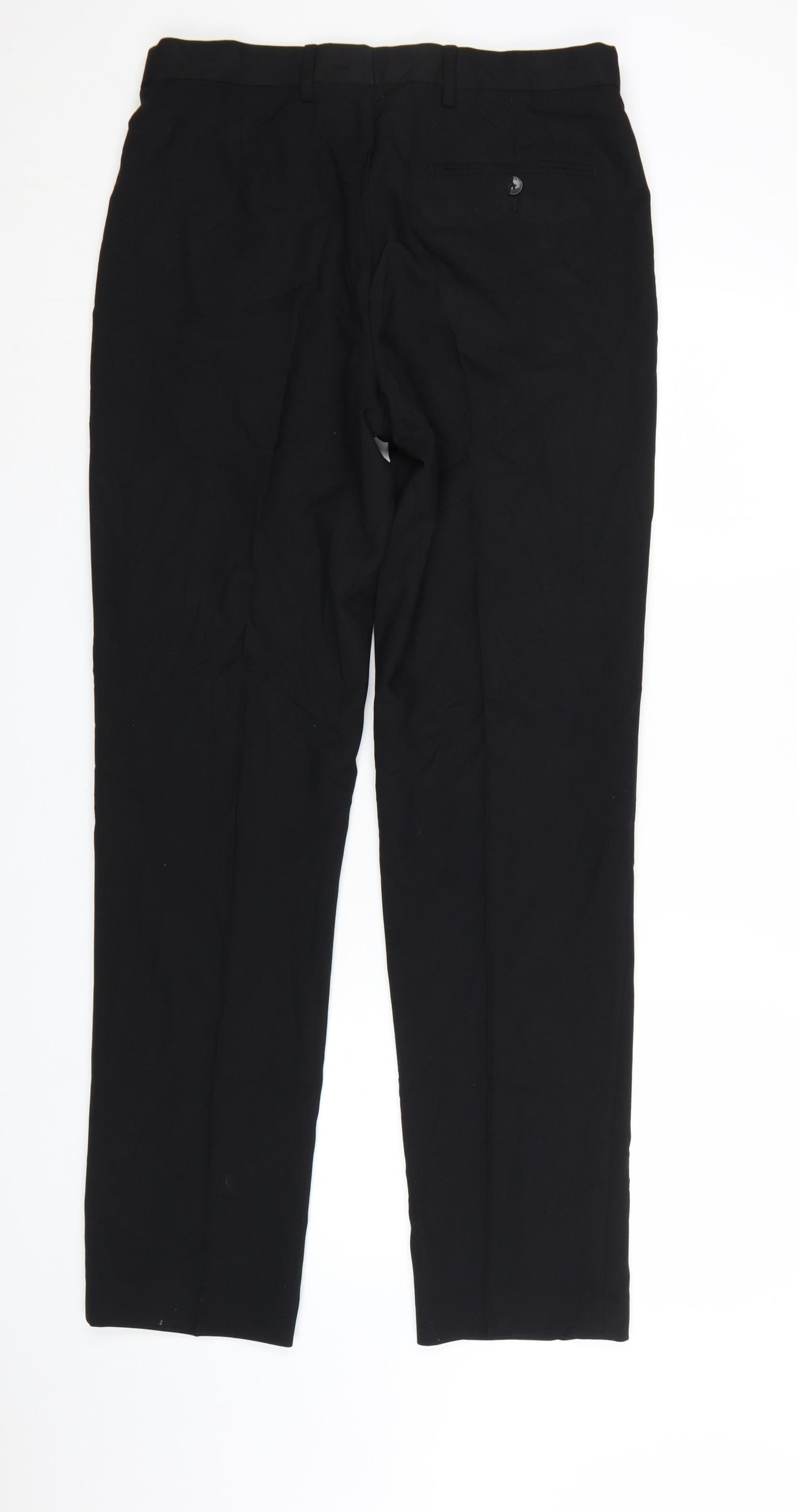Marks and Spencer Men's Black Regular Fit Dress Trousers 32W 33L