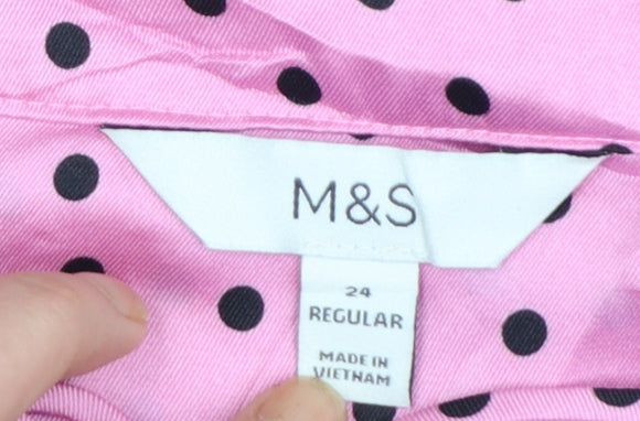 Marks and Spencer Women's Pink Polka Dot Tunic Blouse UK 24