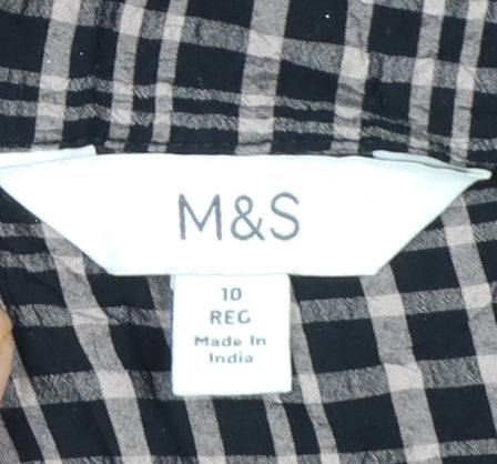 Marks and Spencer Womens Brown Check A-Line Midi Skirt Size 10