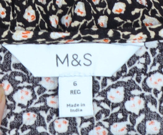 Marks and Spencer Womens Multicoloured Floral Long Sleeve Tunic Blouse Size 6