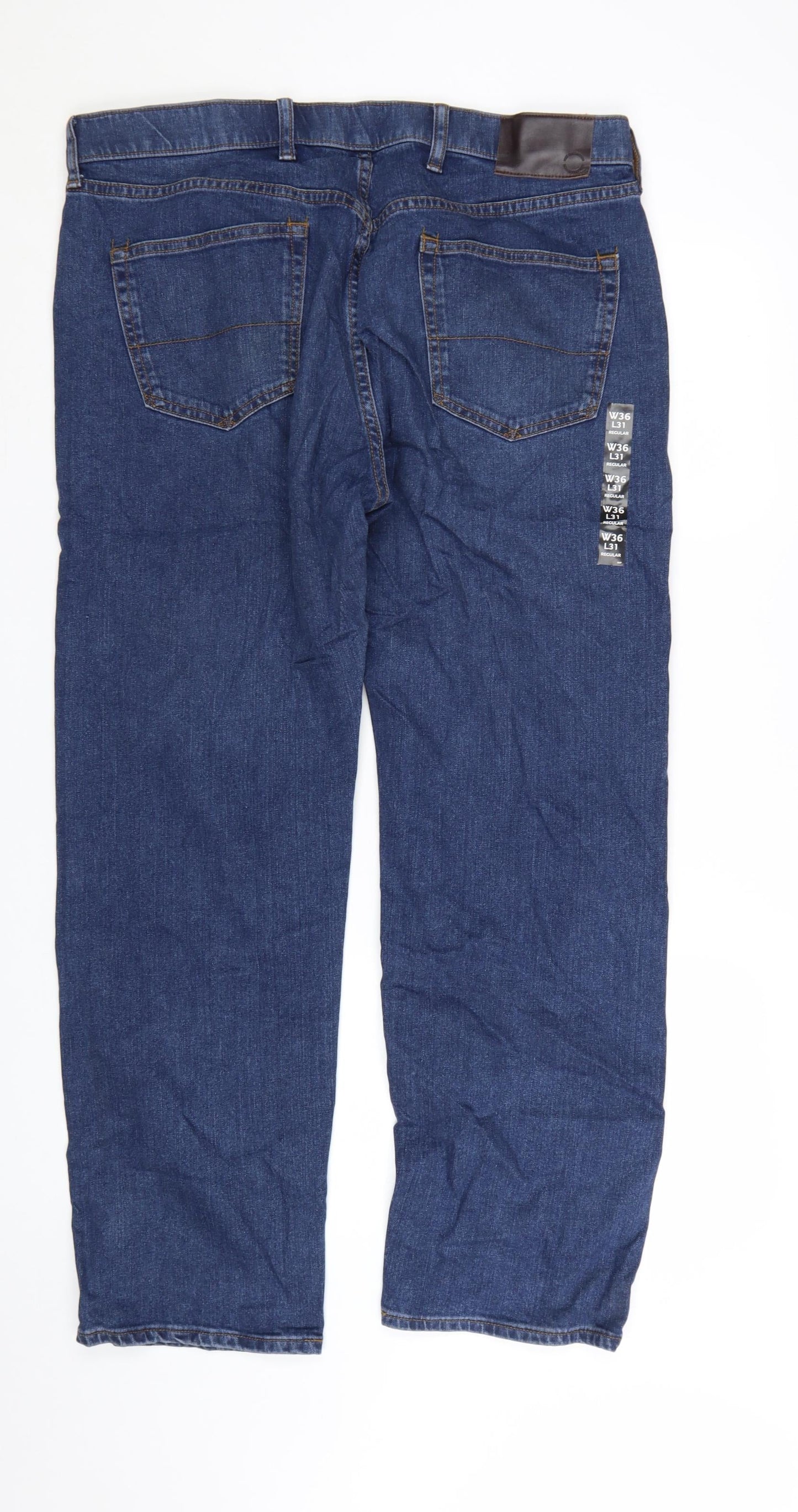 Marks and Spencer Men's Blue Straight Fit Denim Jeans 38x31