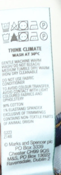 Marks and Spencer Men's Blue Straight Fit Denim Jeans 38x31