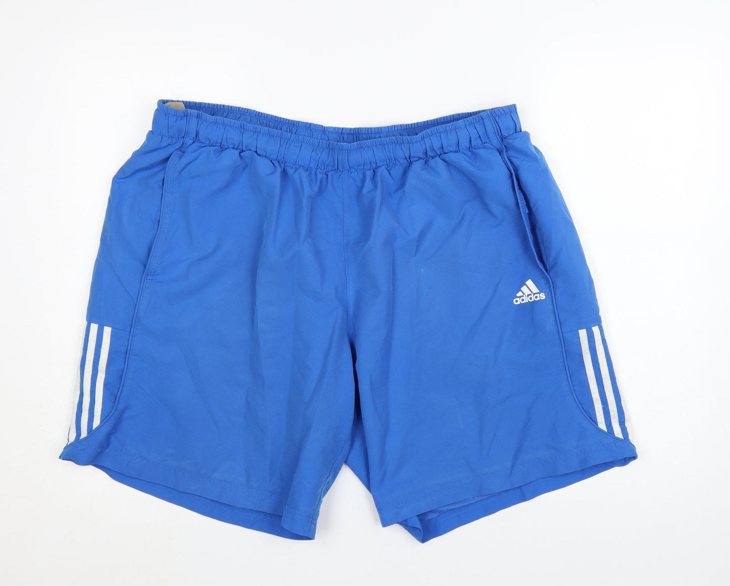 Adidas Mens Blue 2XL Athletic Climalite Sport Essentials Shorts