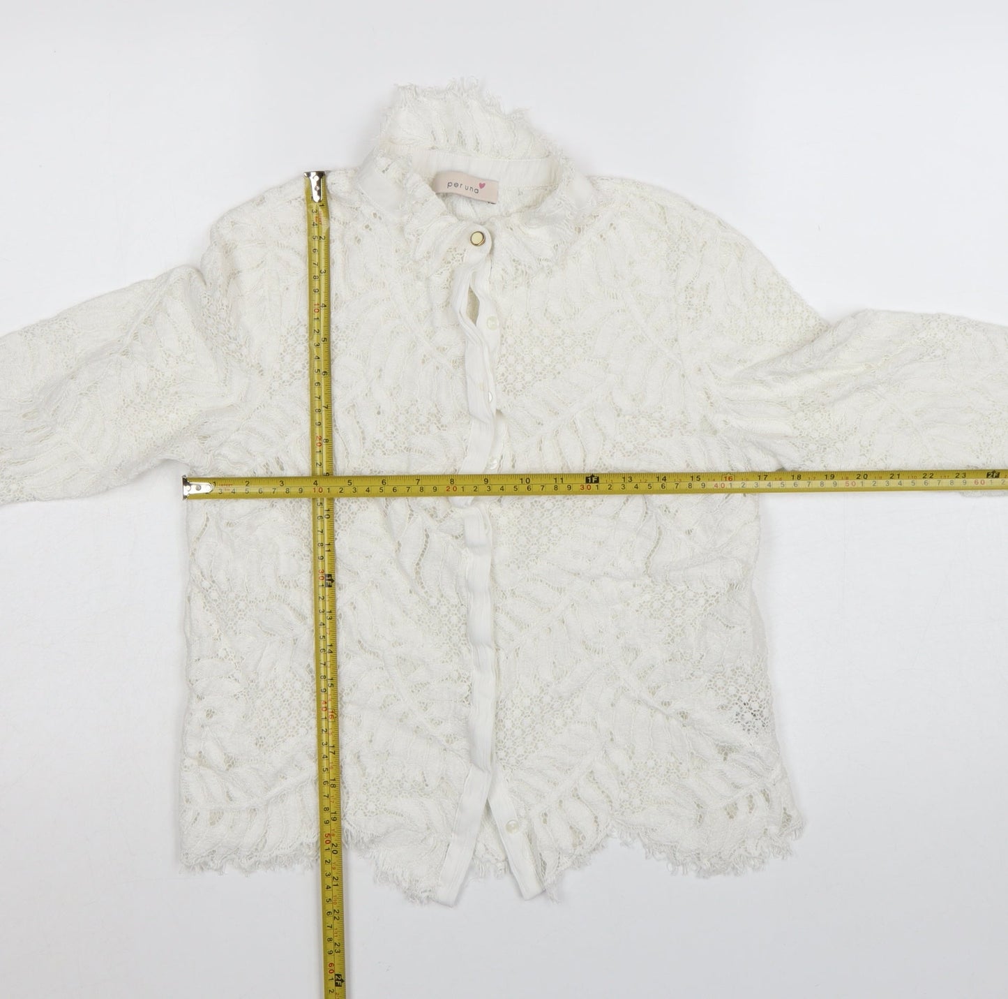 Marks and Spencer Women’s Ivory Lace Long Sleeve Blouse UK 12