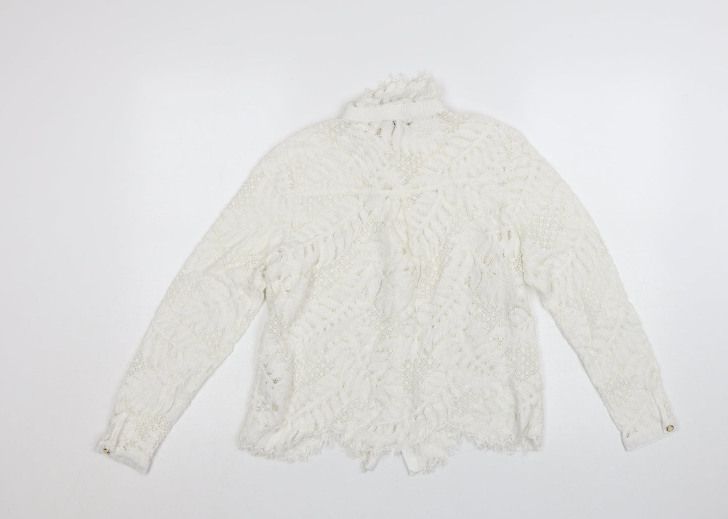 Marks and Spencer Women’s Ivory Lace Long Sleeve Blouse UK 12