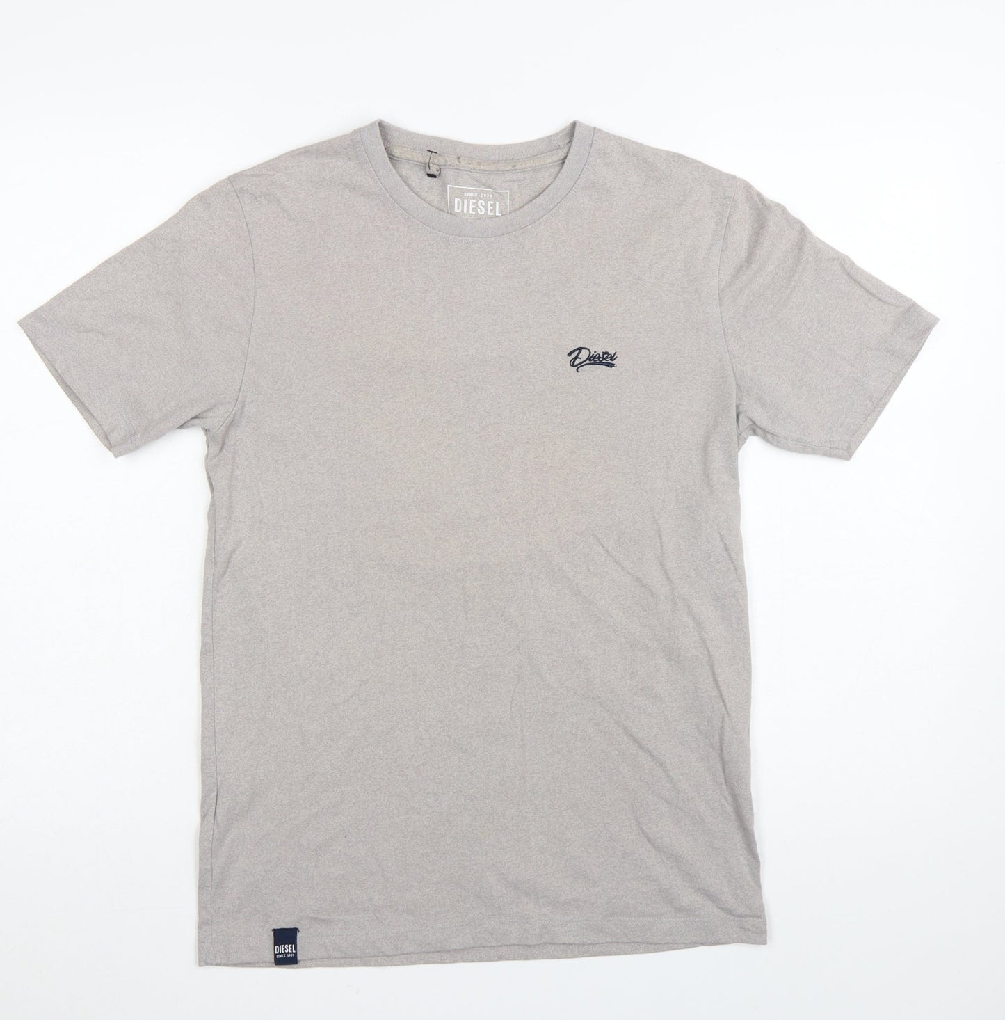 Diesel Men's Grey Crew Neck Short Sleeve Cotton T-Shirt M