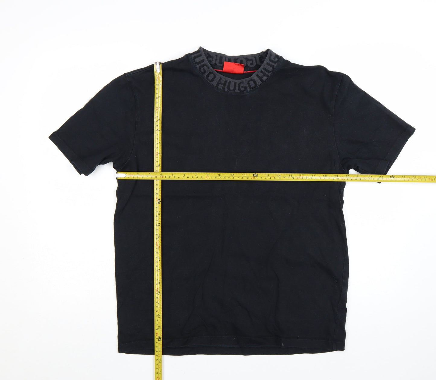 HUGO Men's Black Short Sleeve Crew Neck Logo T-Shirt Size M