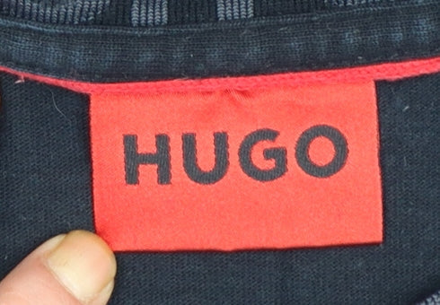 HUGO Men's Black Short Sleeve Crew Neck Logo T-Shirt Size M