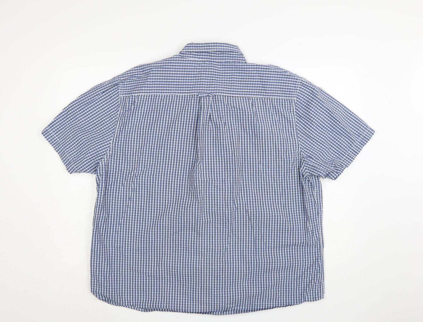 Maine New England Men’s Blue Check Short Sleeve Button-Down Shirt XL