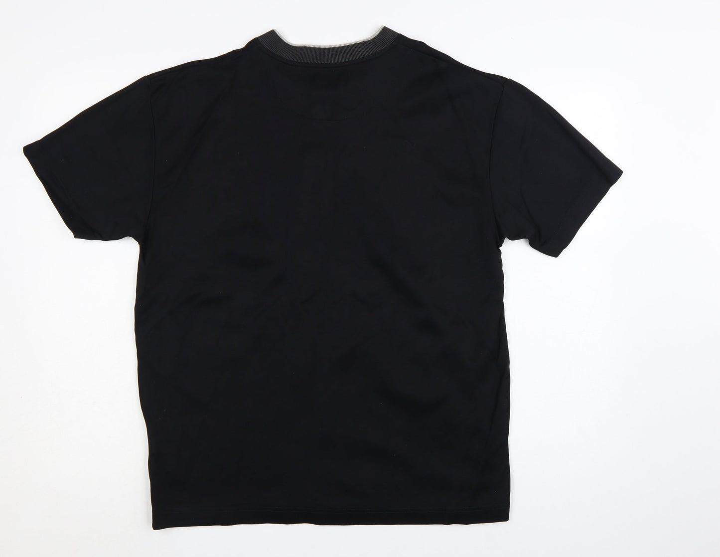 Civvy Men's Black V-Neck Short Sleeve Cotton Blend T-Shirt Size M