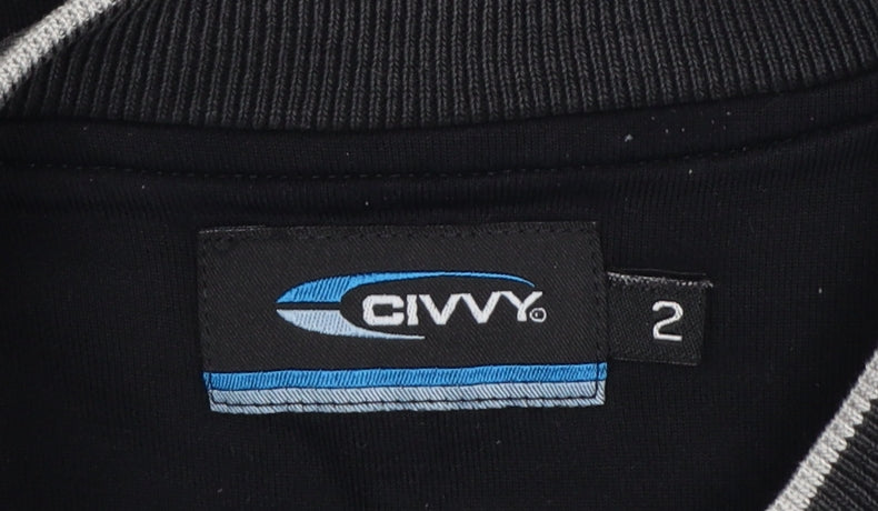 Civvy Men's Black V-Neck Short Sleeve Cotton Blend T-Shirt Size M
