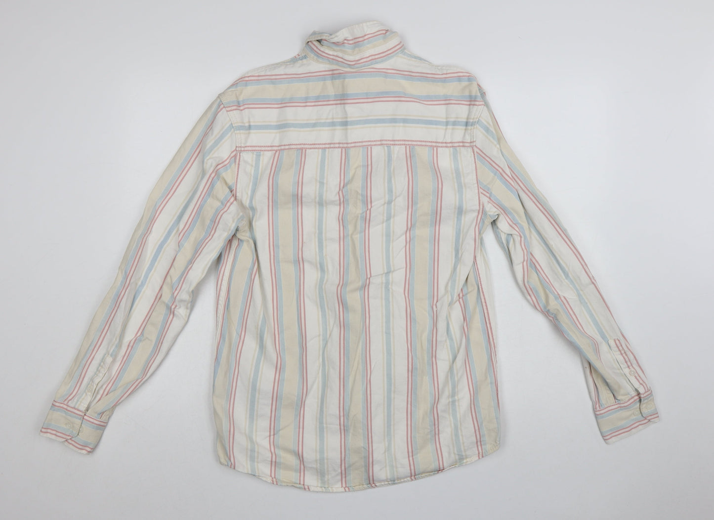 Zara Men's Multicoloured Striped Relaxed Fit Cotton Long Sleeve Shirt Size S