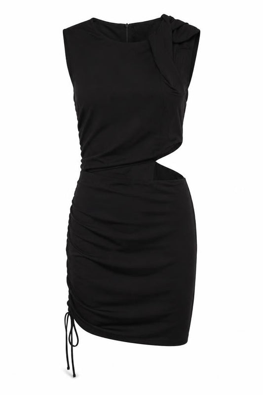 Zara Women Black Sleeveless Cut Out Bodycon Mini Dress S