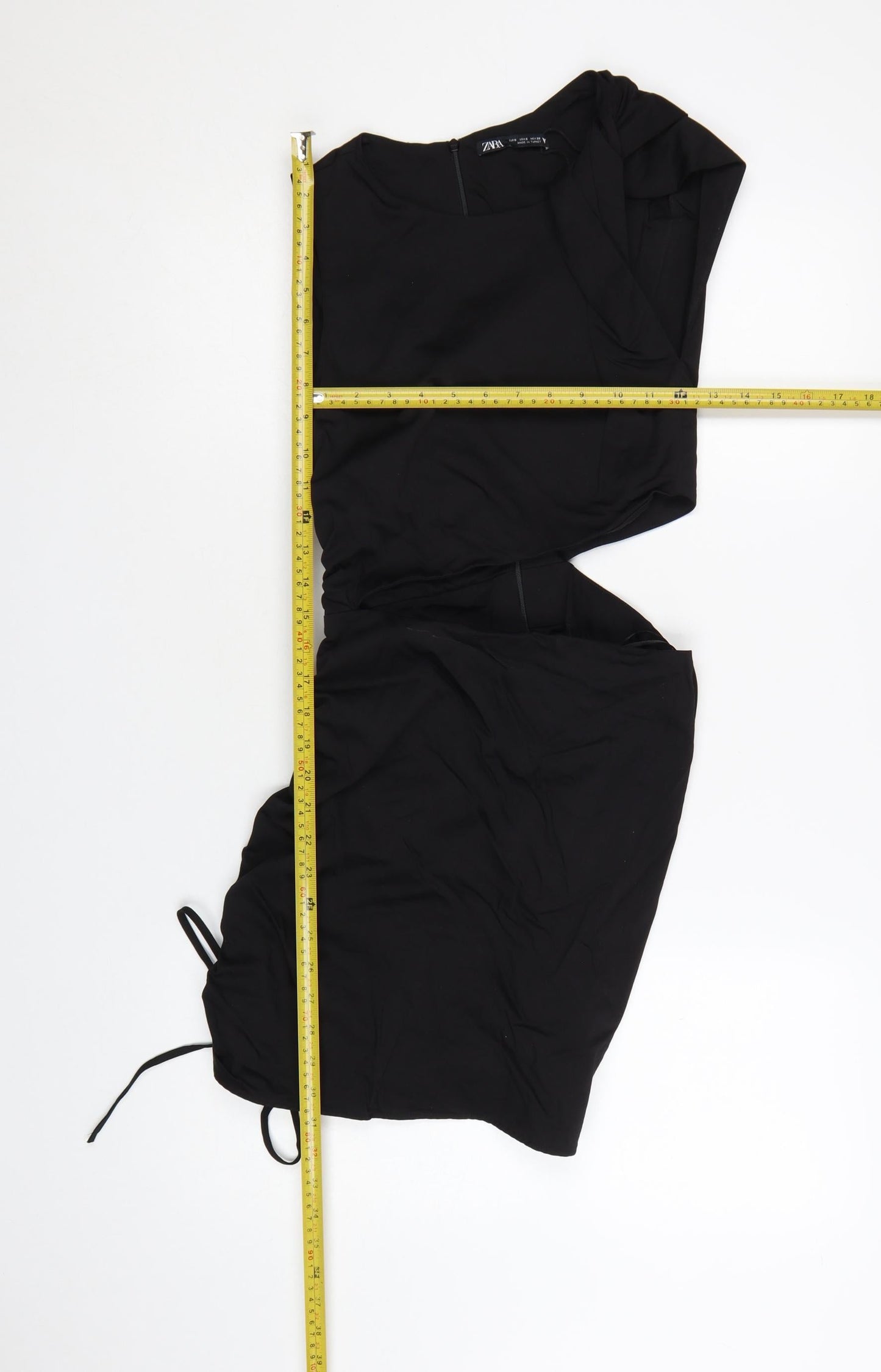 Zara Women Black Sleeveless Cut Out Bodycon Mini Dress S