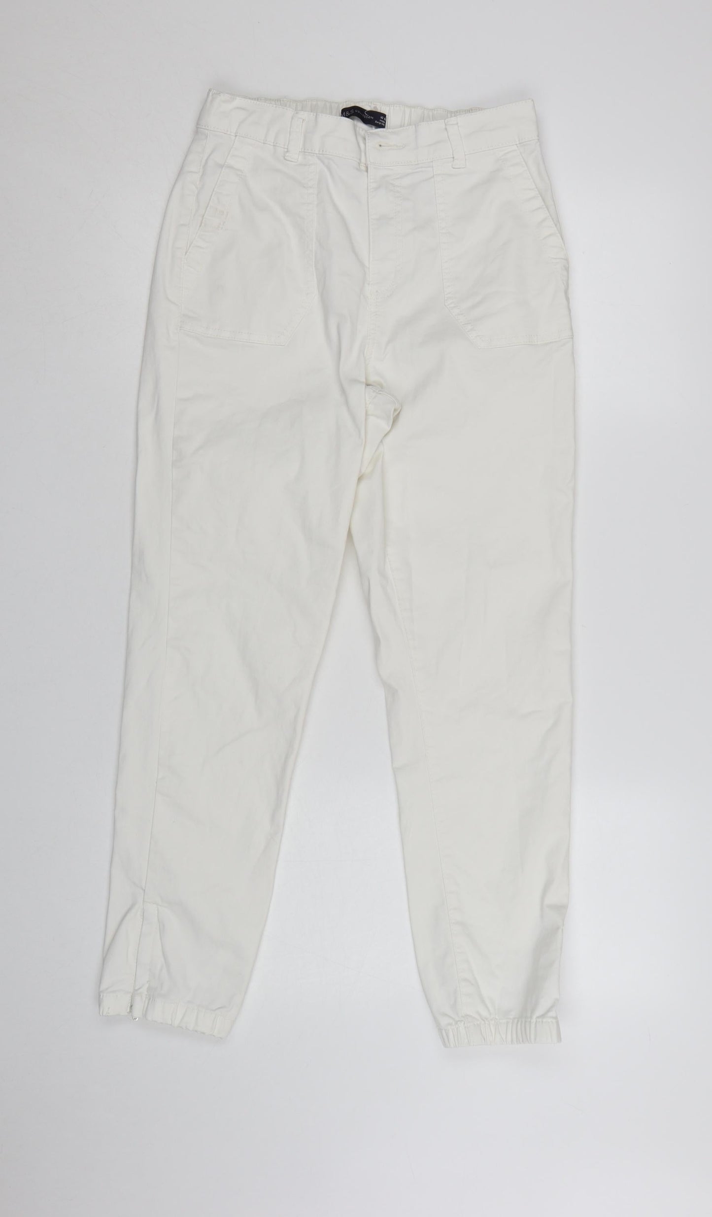 Marks and Spencer Women's Ivory Tapered Jeans Size 10 Regular Fit