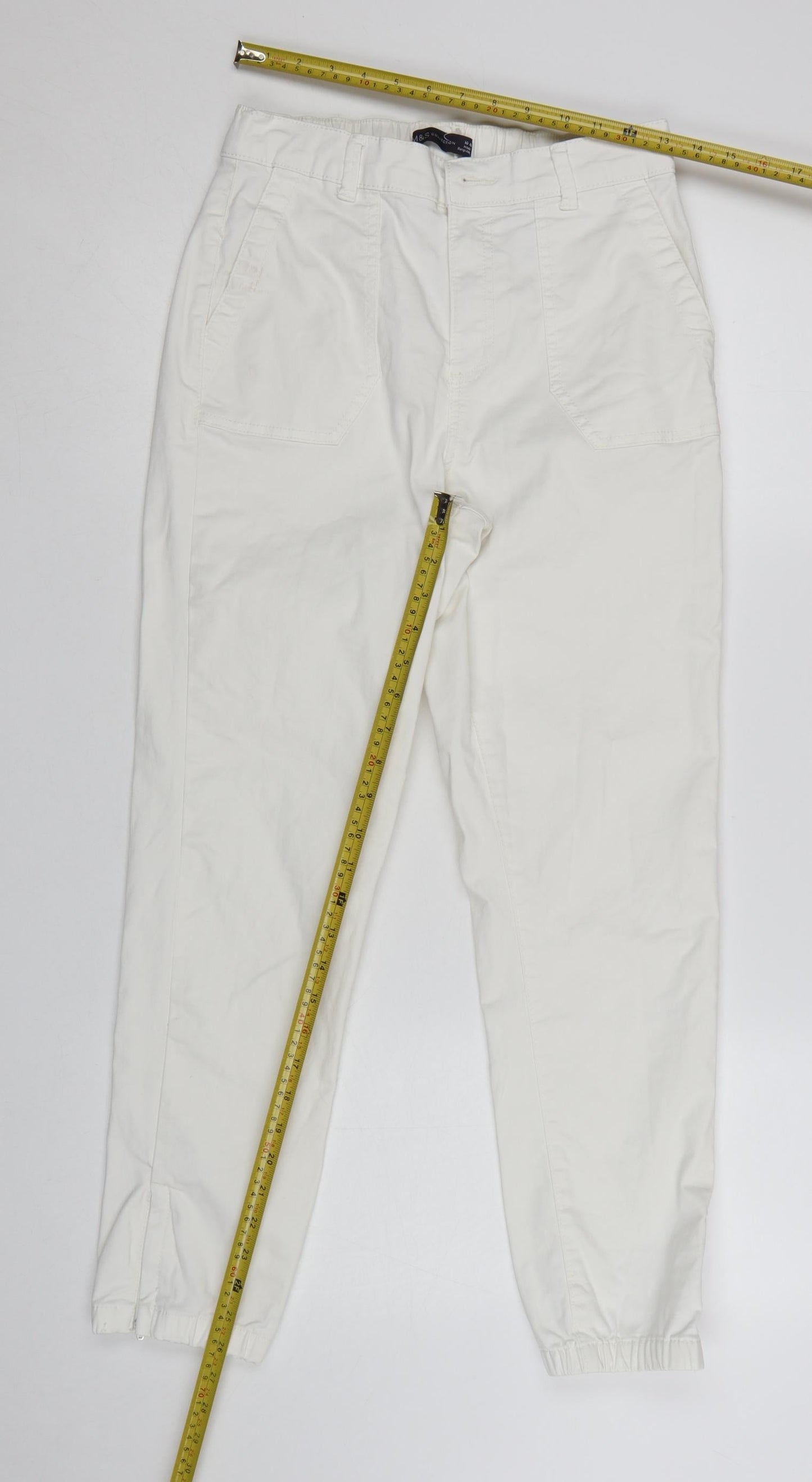 Marks and Spencer Women's Ivory Tapered Jeans Size 10 Regular Fit