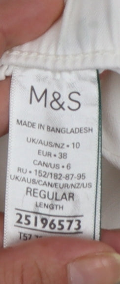Marks and Spencer Women's Ivory Tapered Jeans Size 10 Regular Fit