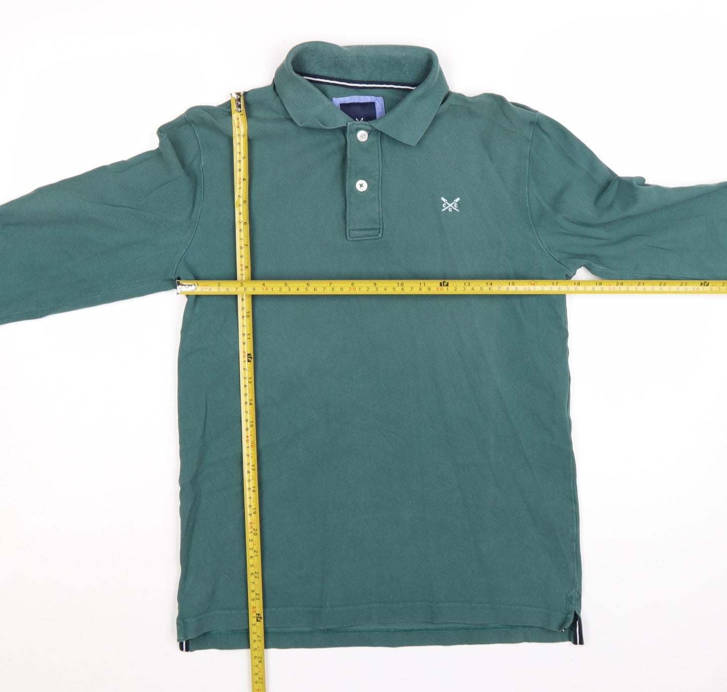 Crew Clothing Company Men’s Green Long Sleeve Polo Shirt Size S