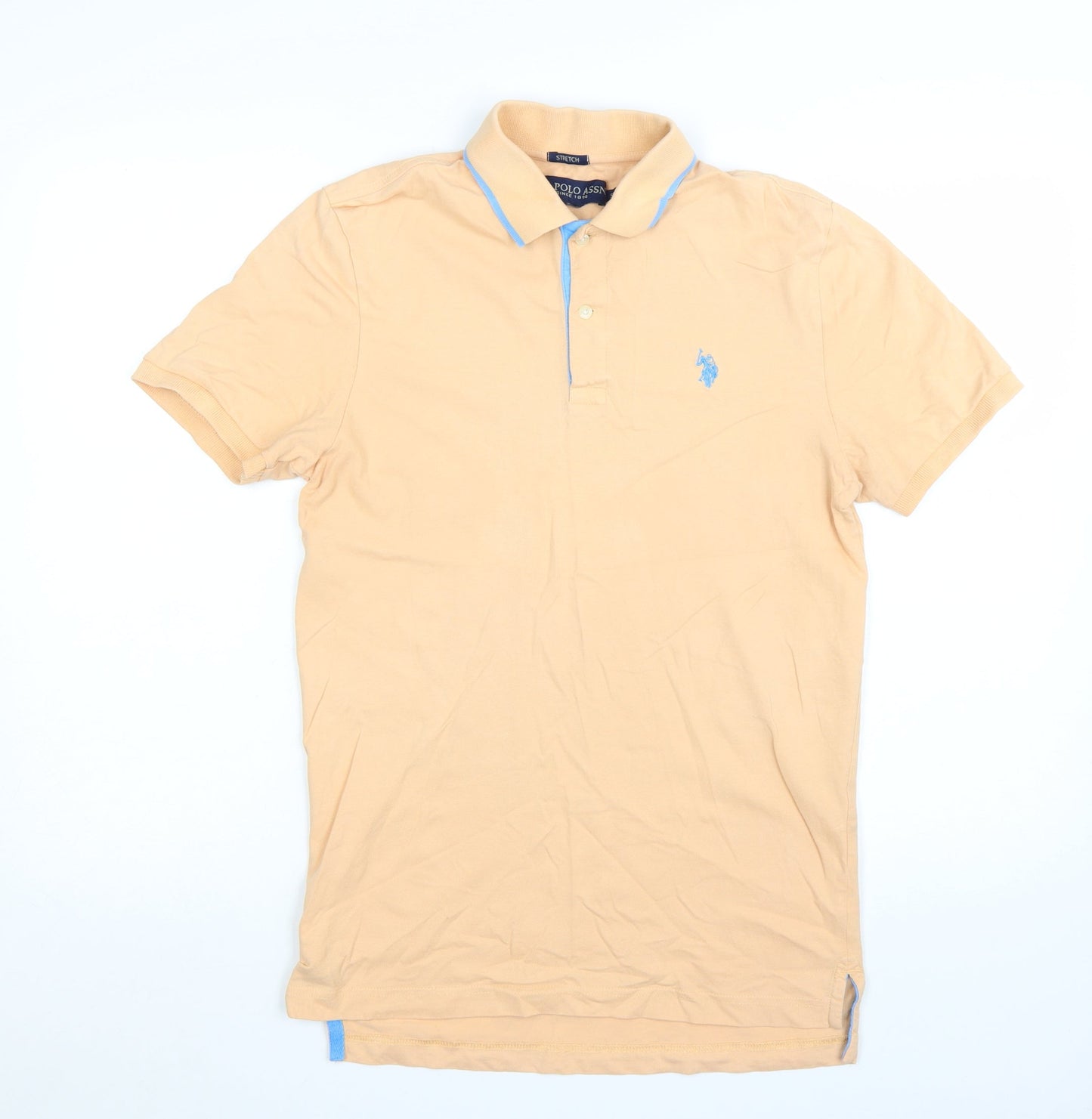 U.S. Polo Assn. Men's Beige Stretch Cotton Short Sleeve Polo Shirt Size S
