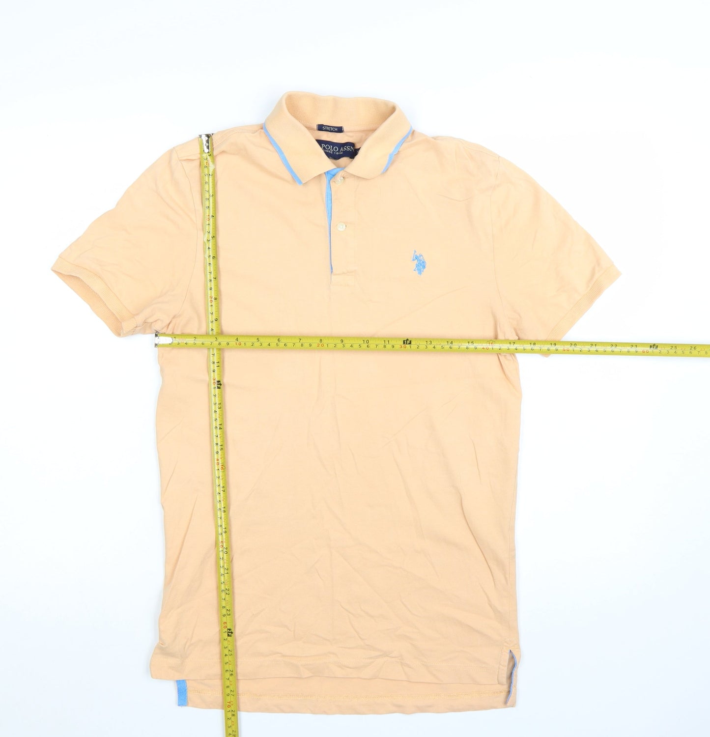 U.S. Polo Assn. Men's Beige Stretch Cotton Short Sleeve Polo Shirt Size S