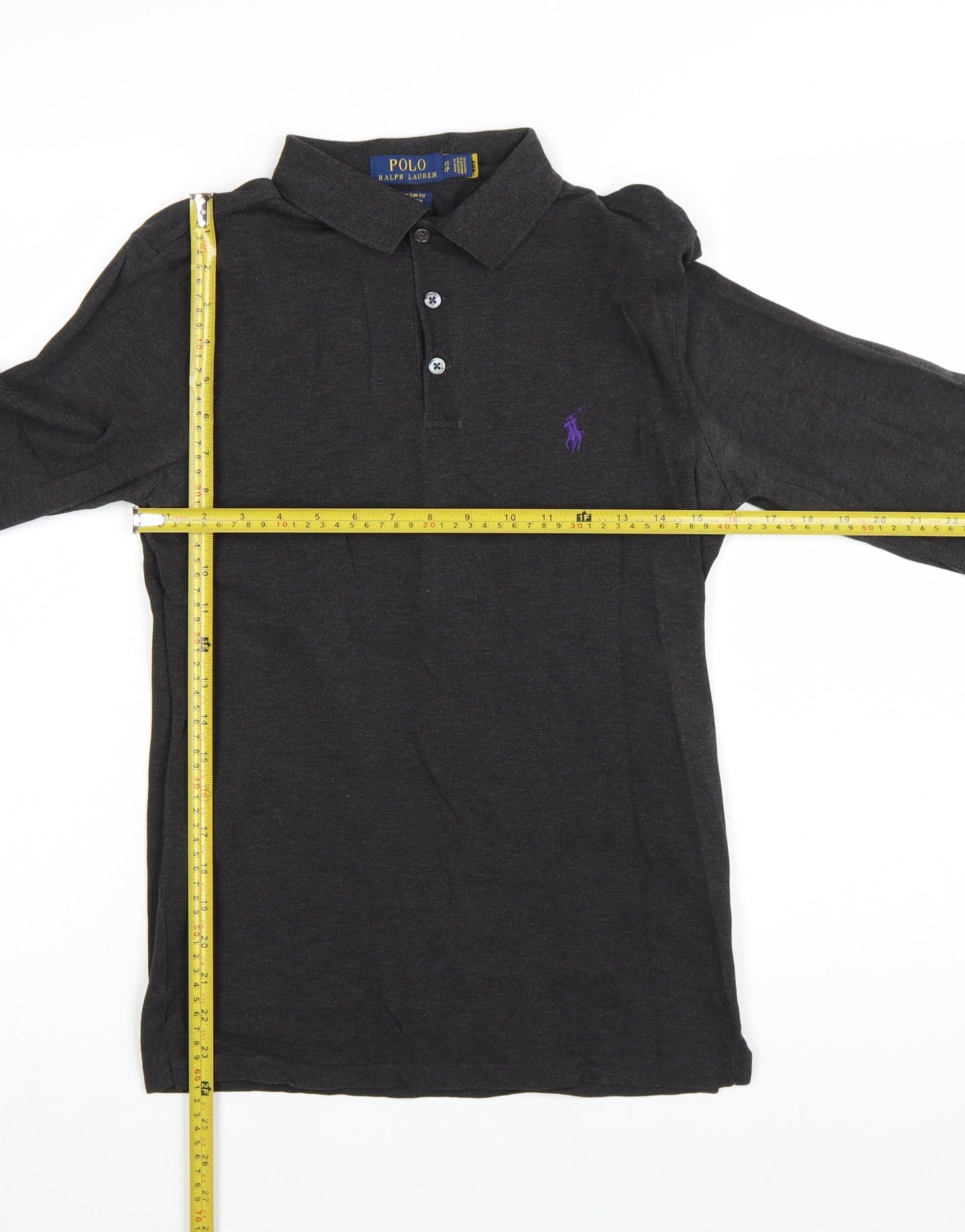 Ralph Lauren Men's Black Long Sleeve Slim Fit Polo Shirt XS