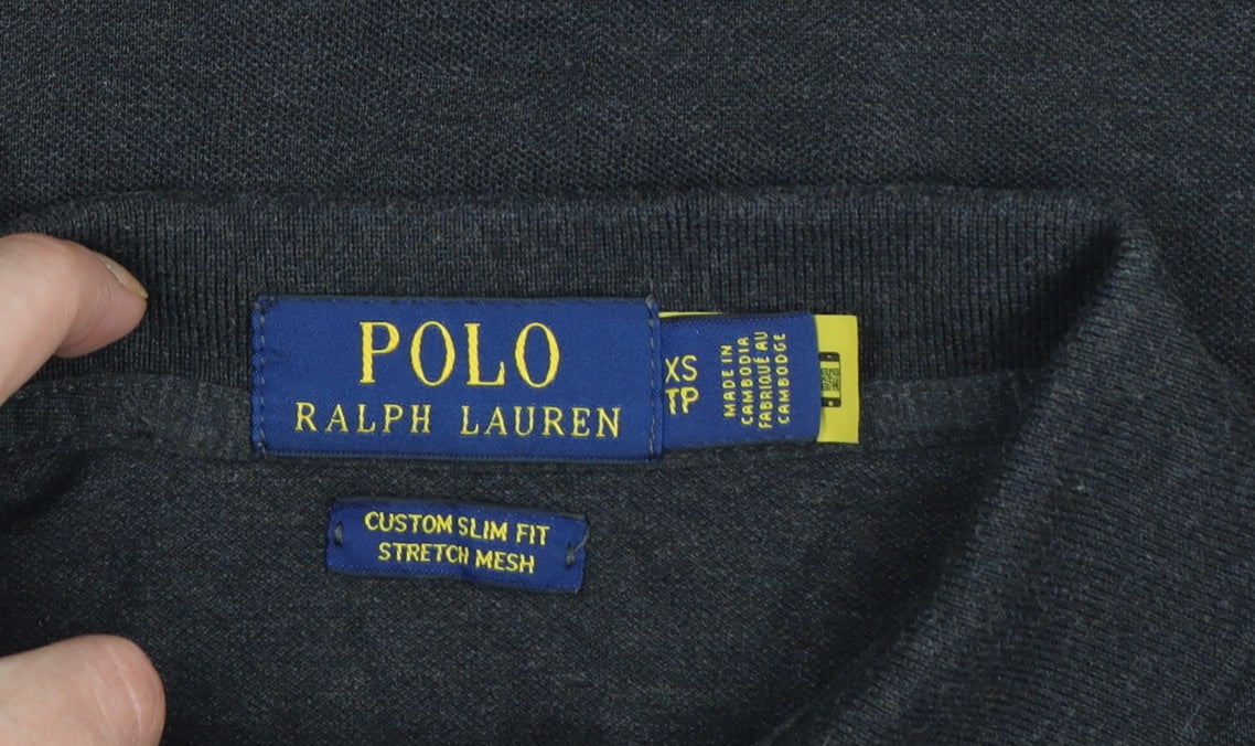 Ralph Lauren Men's Black Long Sleeve Slim Fit Polo Shirt XS