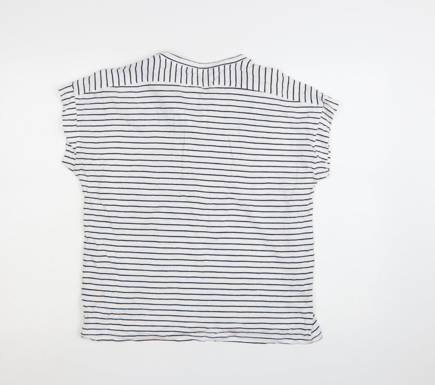 Crew Clothing Women's White Striped Jersey T-Shirt Size 12