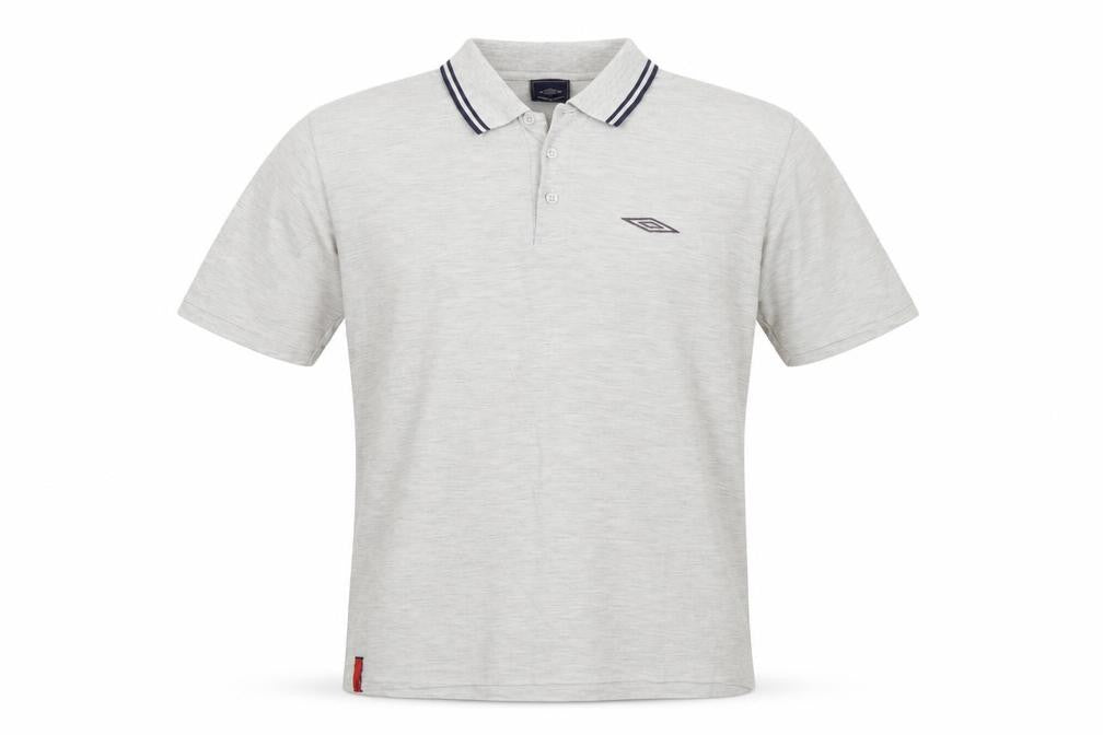 Umbro Men’s Grey Cotton Polo Shirt Size M Short Sleeve Casual