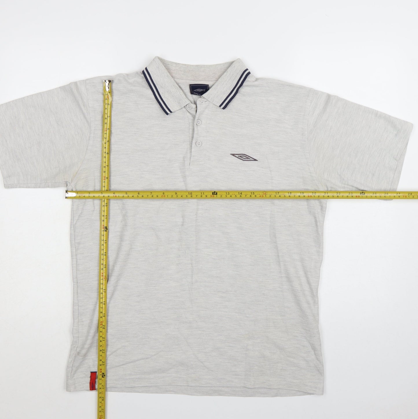 Umbro Men’s Grey Cotton Polo Shirt Size M Short Sleeve Casual