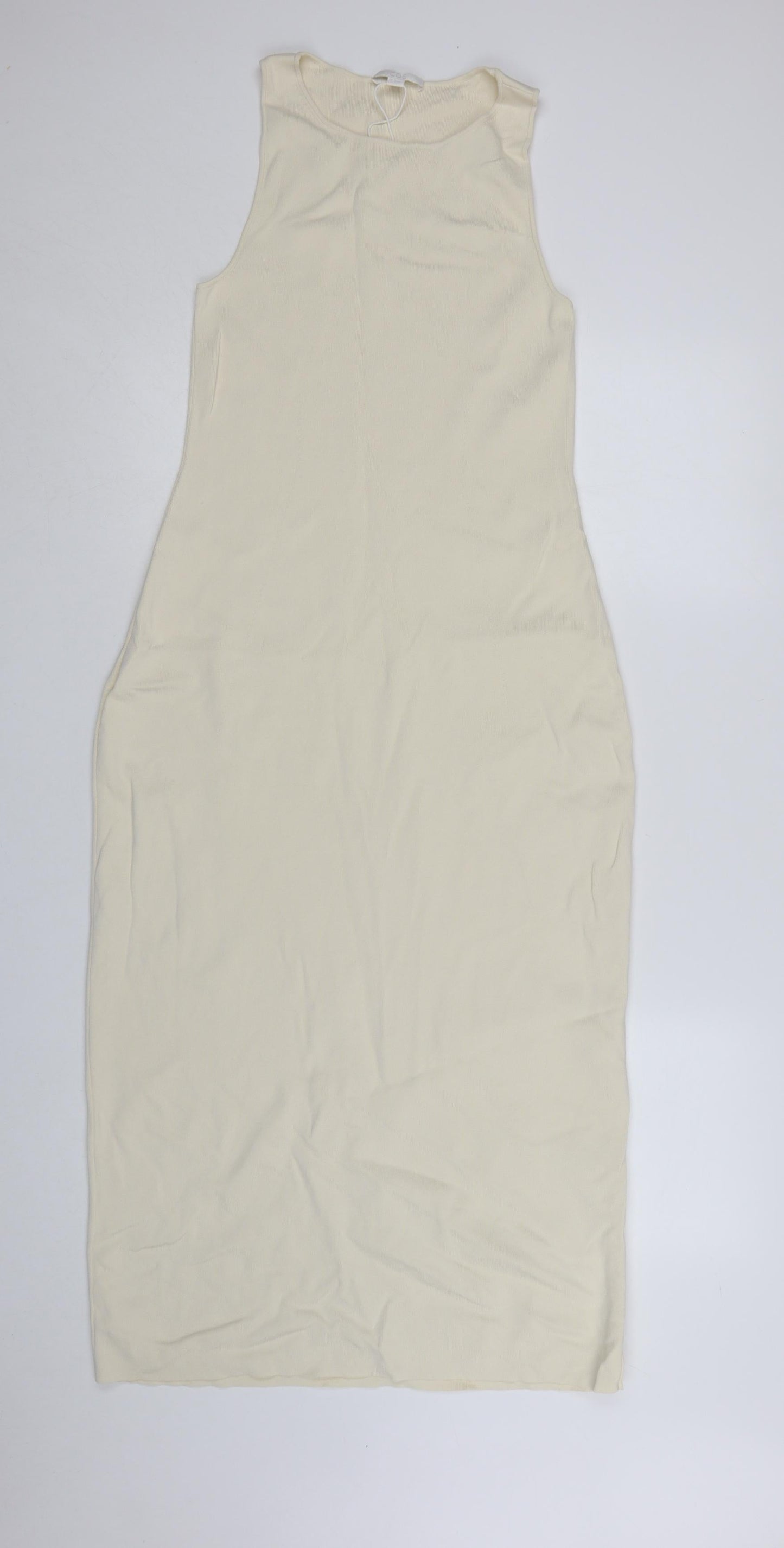 COS Women Ivory Sleeveless Bodycon Midi Dress Size M