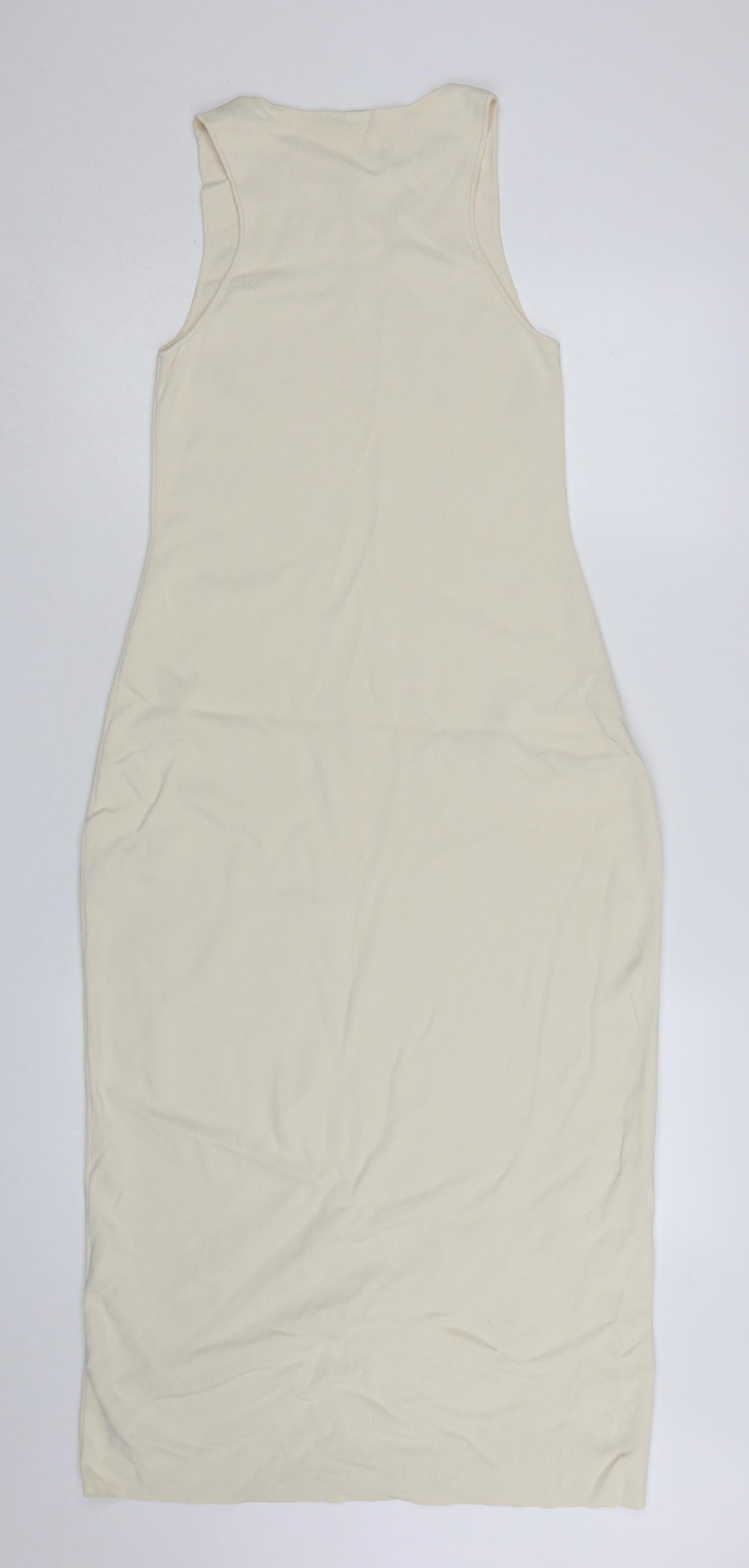 COS Women Ivory Sleeveless Bodycon Midi Dress Size M