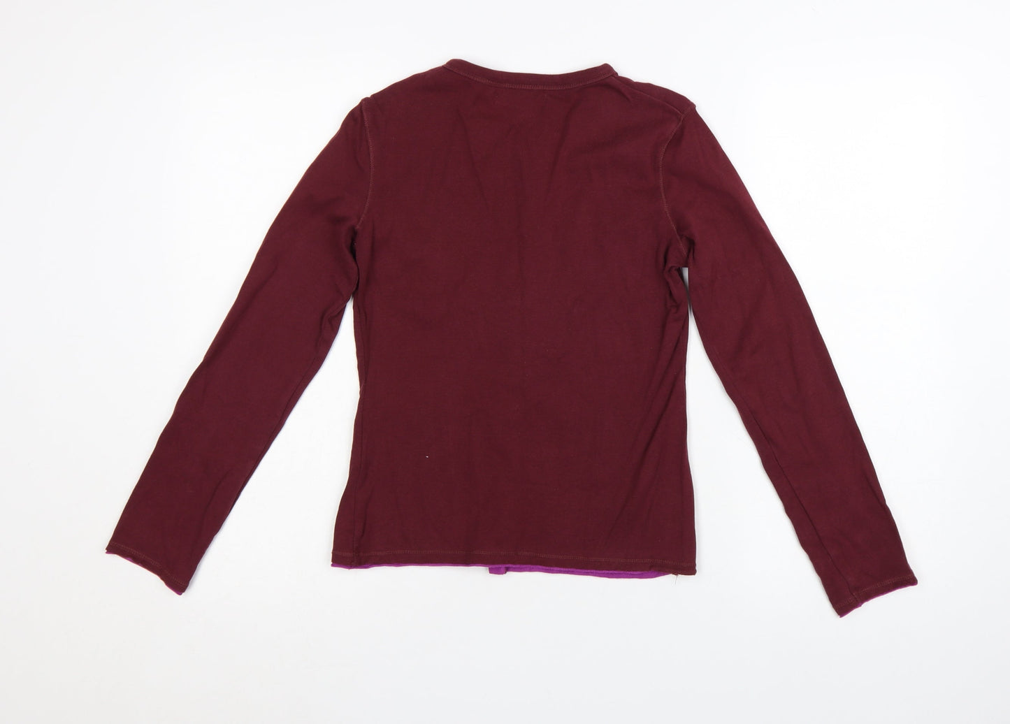 Boden Women’s Burgundy Button-Up Long Sleeve Cotton Top Size S