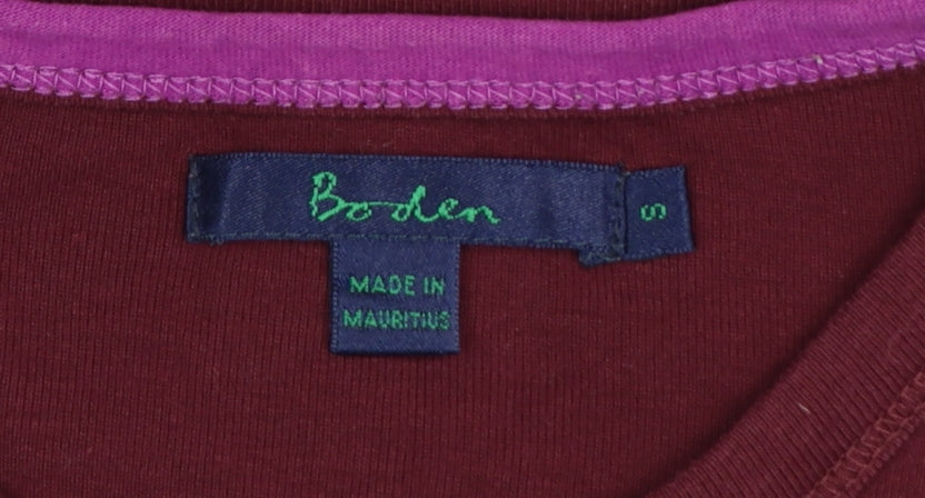 Boden Women’s Burgundy Button-Up Long Sleeve Cotton Top Size S