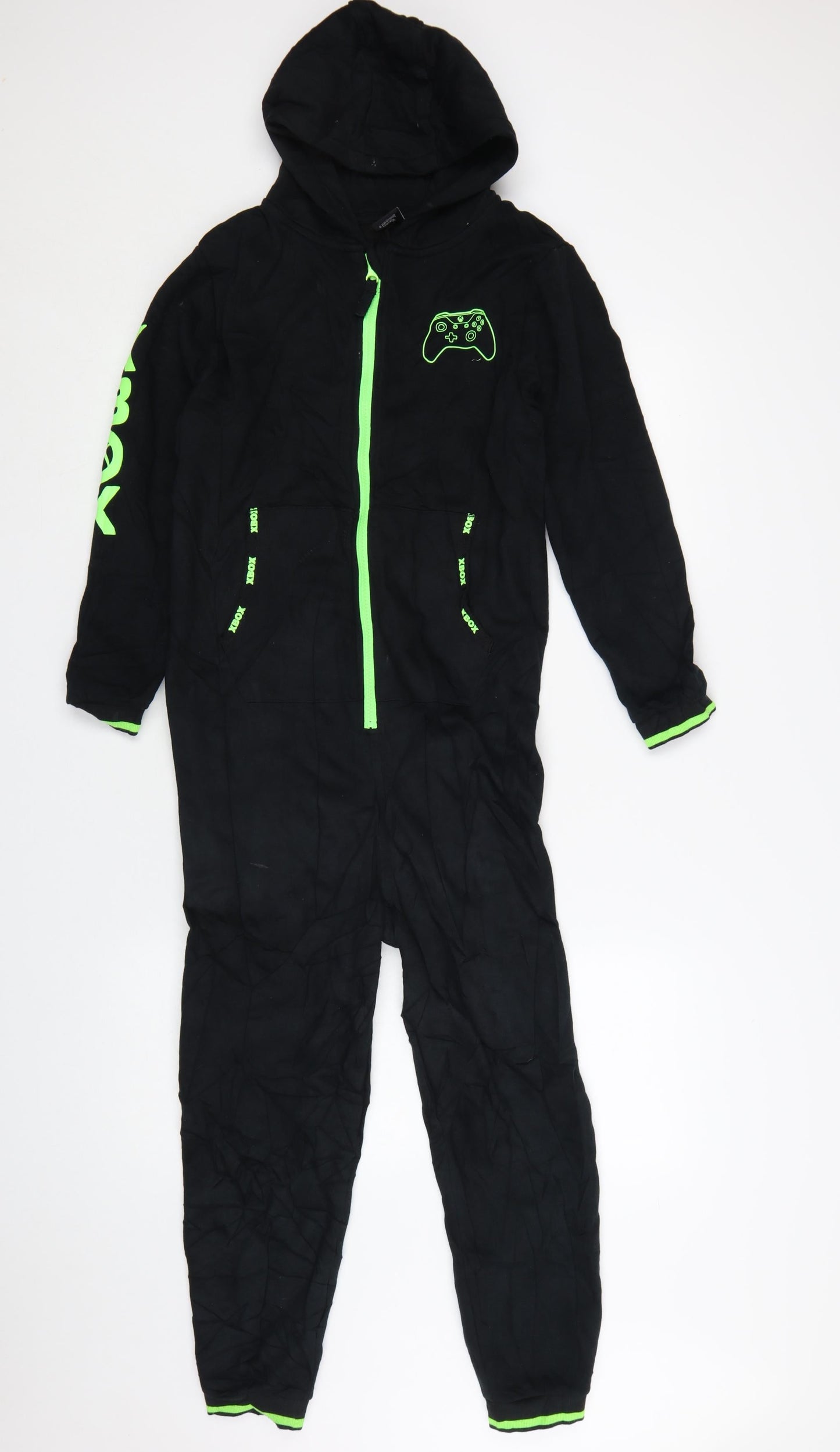 Next Boys Black Xbox Hooded One Piece Pyjamas - 10 Years