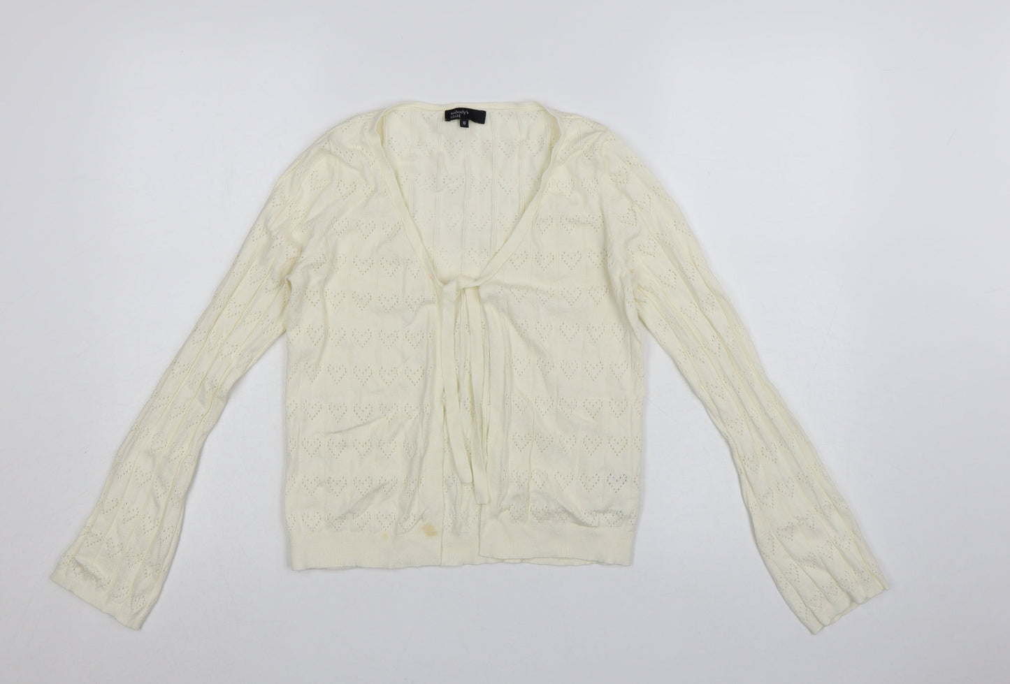 Nobody’s Child Women’s Ivory Knit Tie Cardigan Size 10
