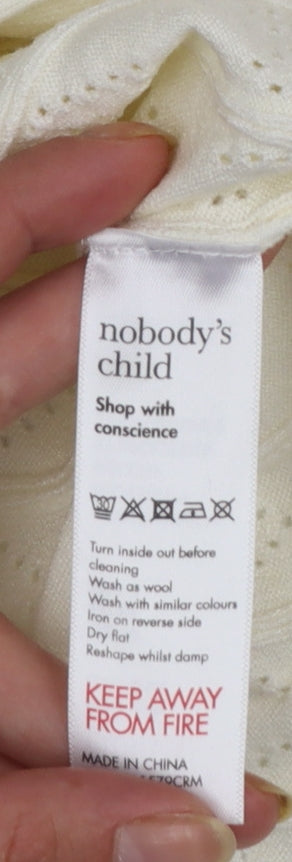 Nobody’s Child Women’s Ivory Knit Tie Cardigan Size 10