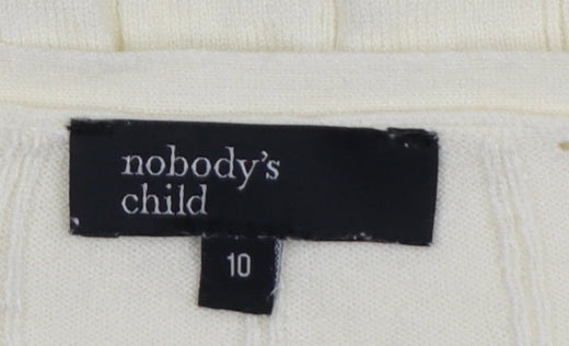 Nobody’s Child Women’s Ivory Knit Tie Cardigan Size 10