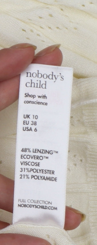 Nobody’s Child Women’s Ivory Knit Tie Cardigan Size 10