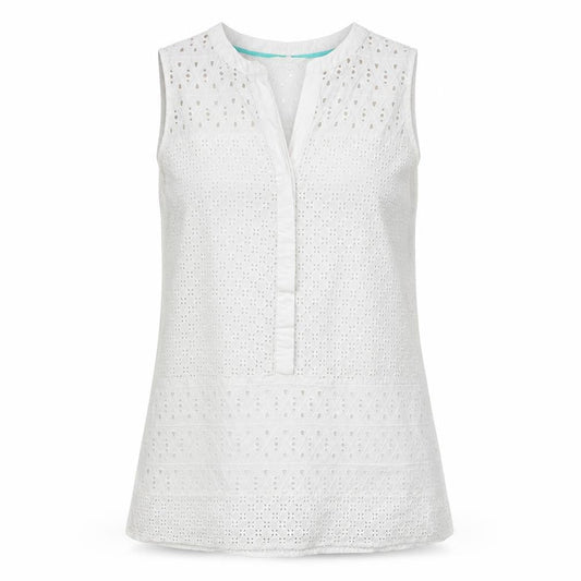 White Stuff Women's White Cotton Sleeveless Shift Dress UK 14