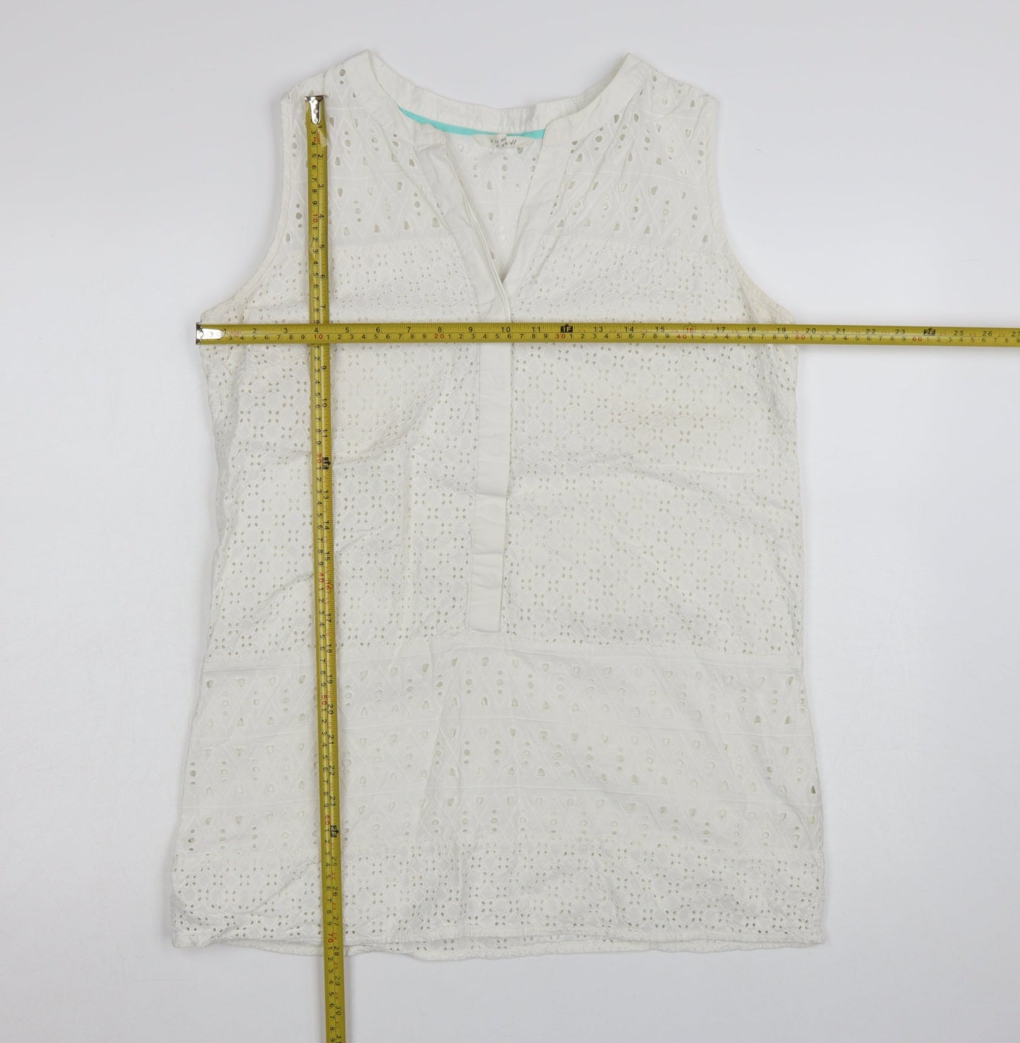 White Stuff Women's White Cotton Sleeveless Shift Dress UK 14