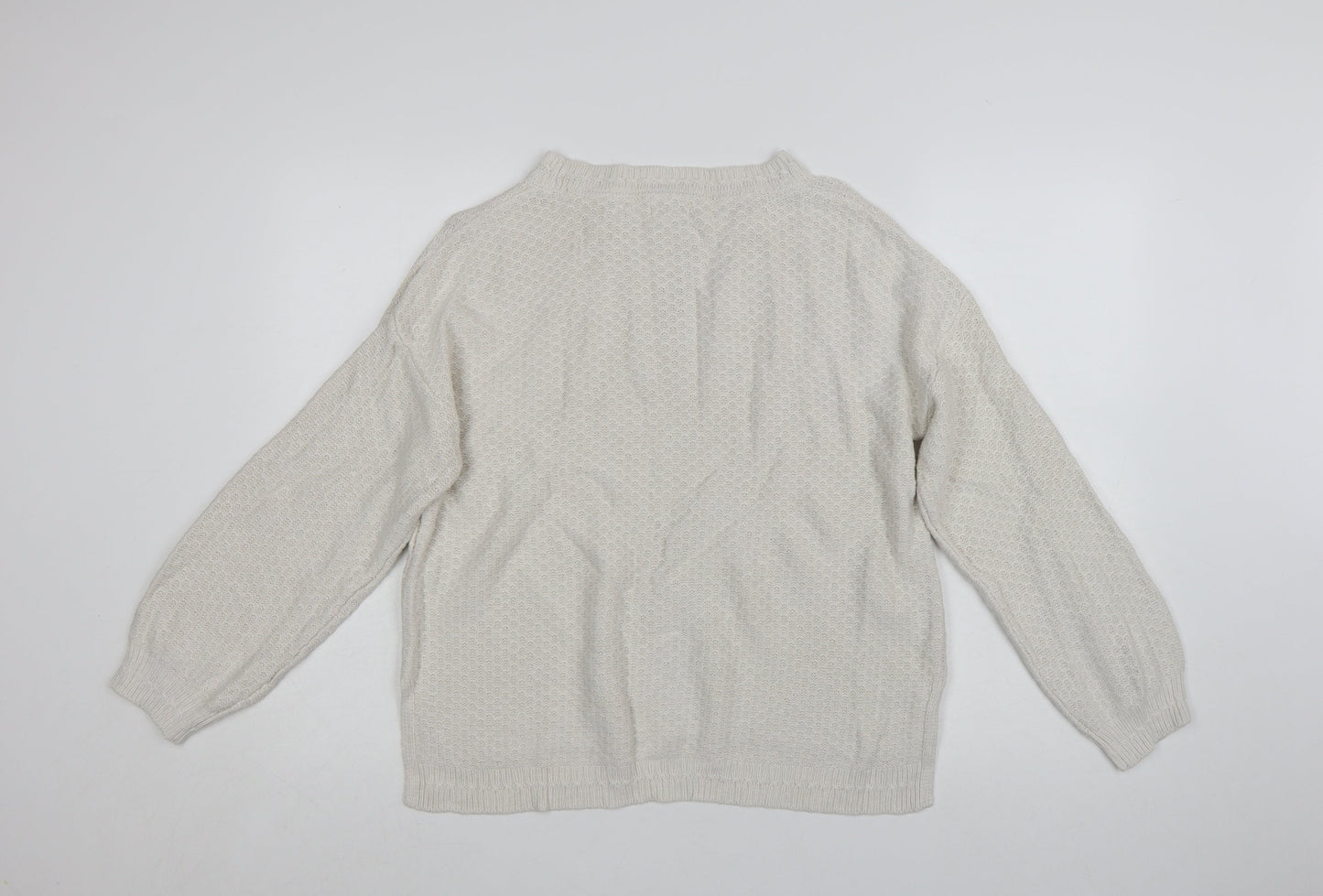 Fat Face Women’s Ivory Knit Crew Neck Pullover Jumper Size 14