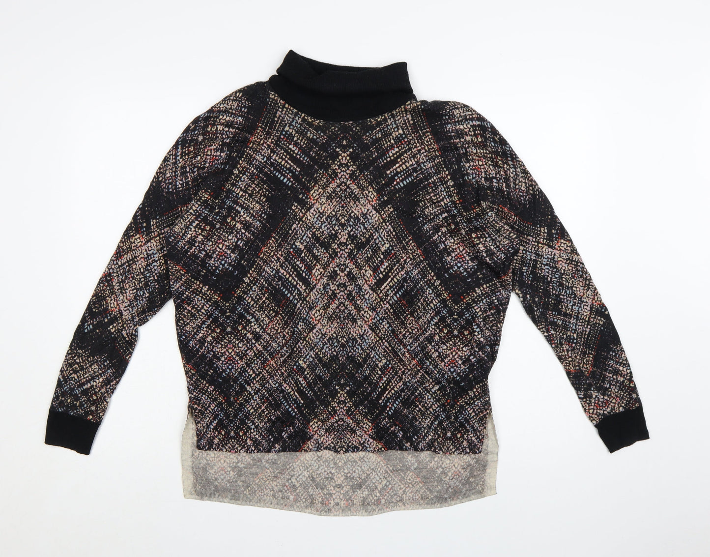 Karen Millen Womens Black Wool Roll Neck Long Sleeve Jumper L