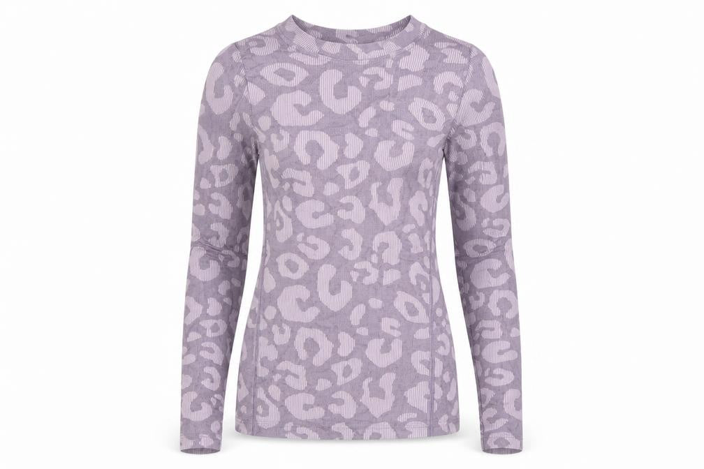 Sweaty Betty Womens Purple Animal Print Long Sleeve XS Active Top
